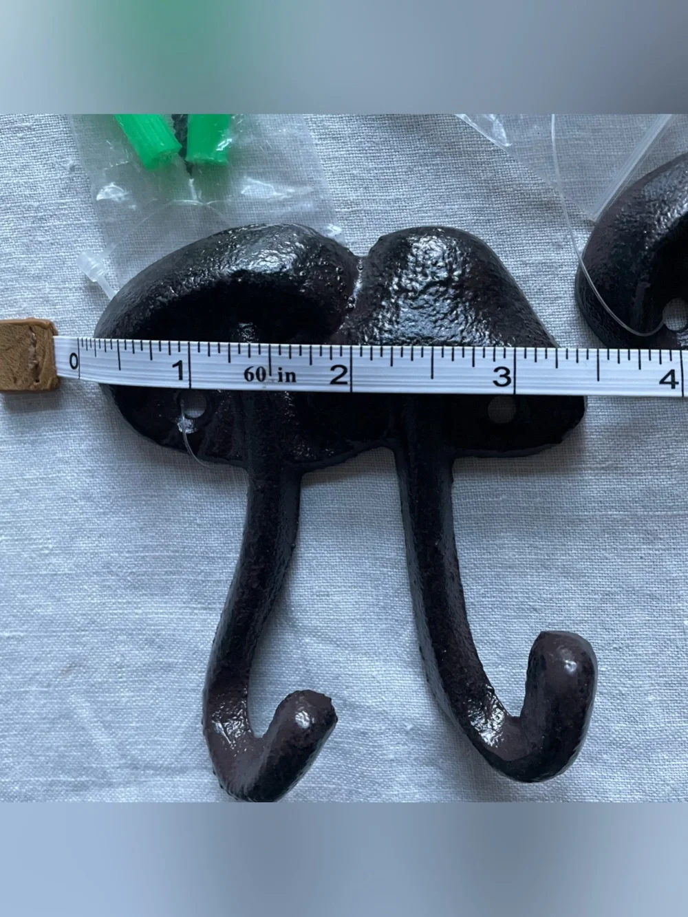 Cast Iron Mushroom Wall Hooks Set of 2 Double Coat Towel Hook Cottagecore Boho